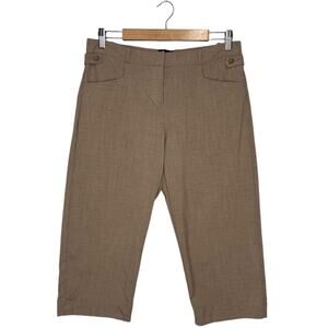New The Limited Pants Womens 8 Lexie Fit Stretch Pockets Capri Career Dress Tan